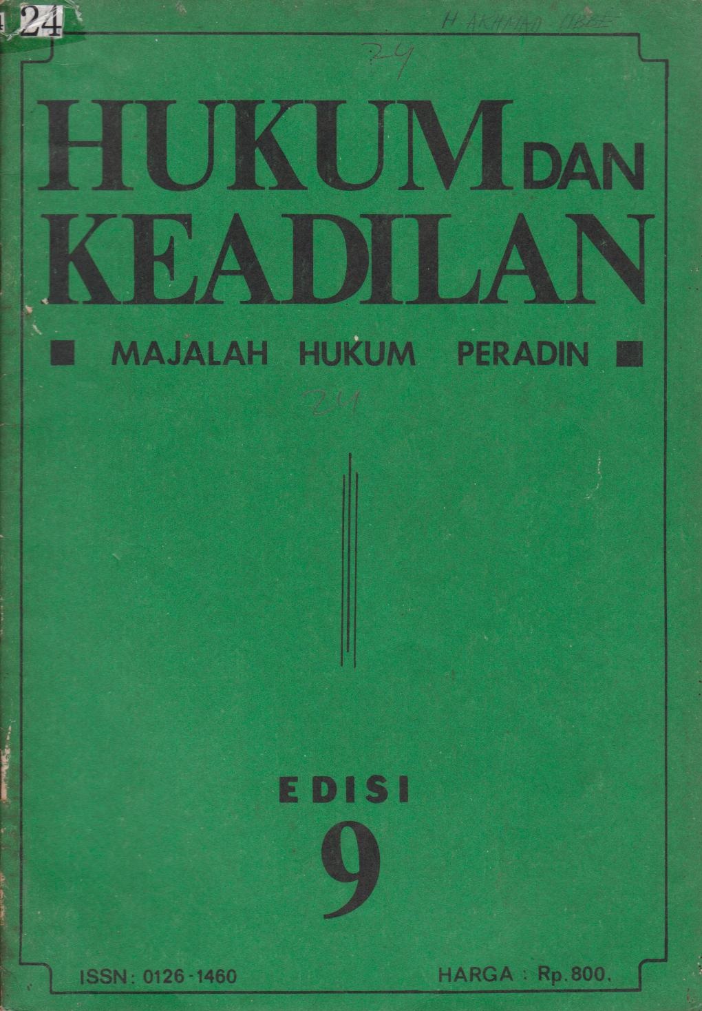 Majalah Hukum Peradin : Hukum Dan Keadilan