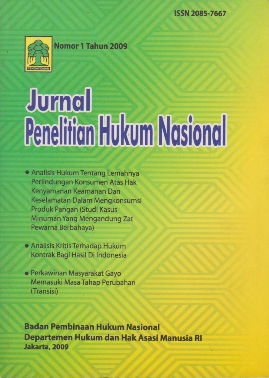 Jurnal Penelitian Hukum Nasional