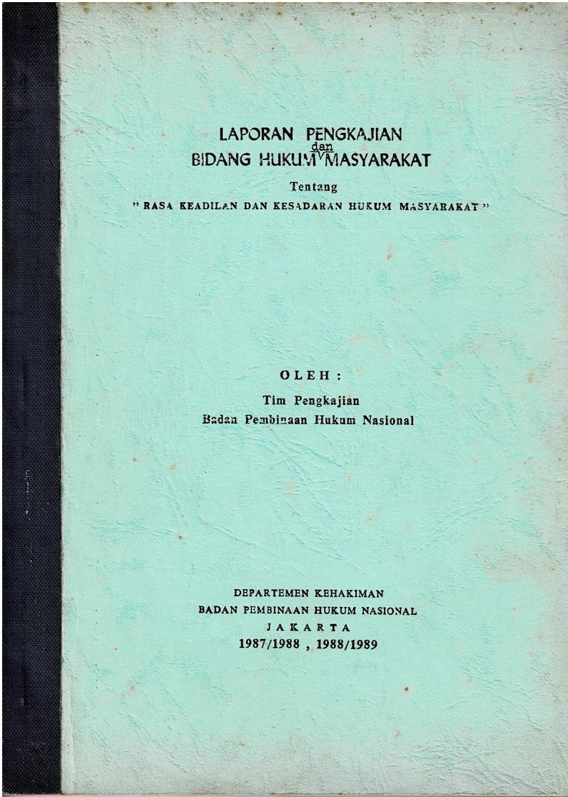 Laporan Pengkajian Dan Bidang Hukum Masyarakat Tentang 