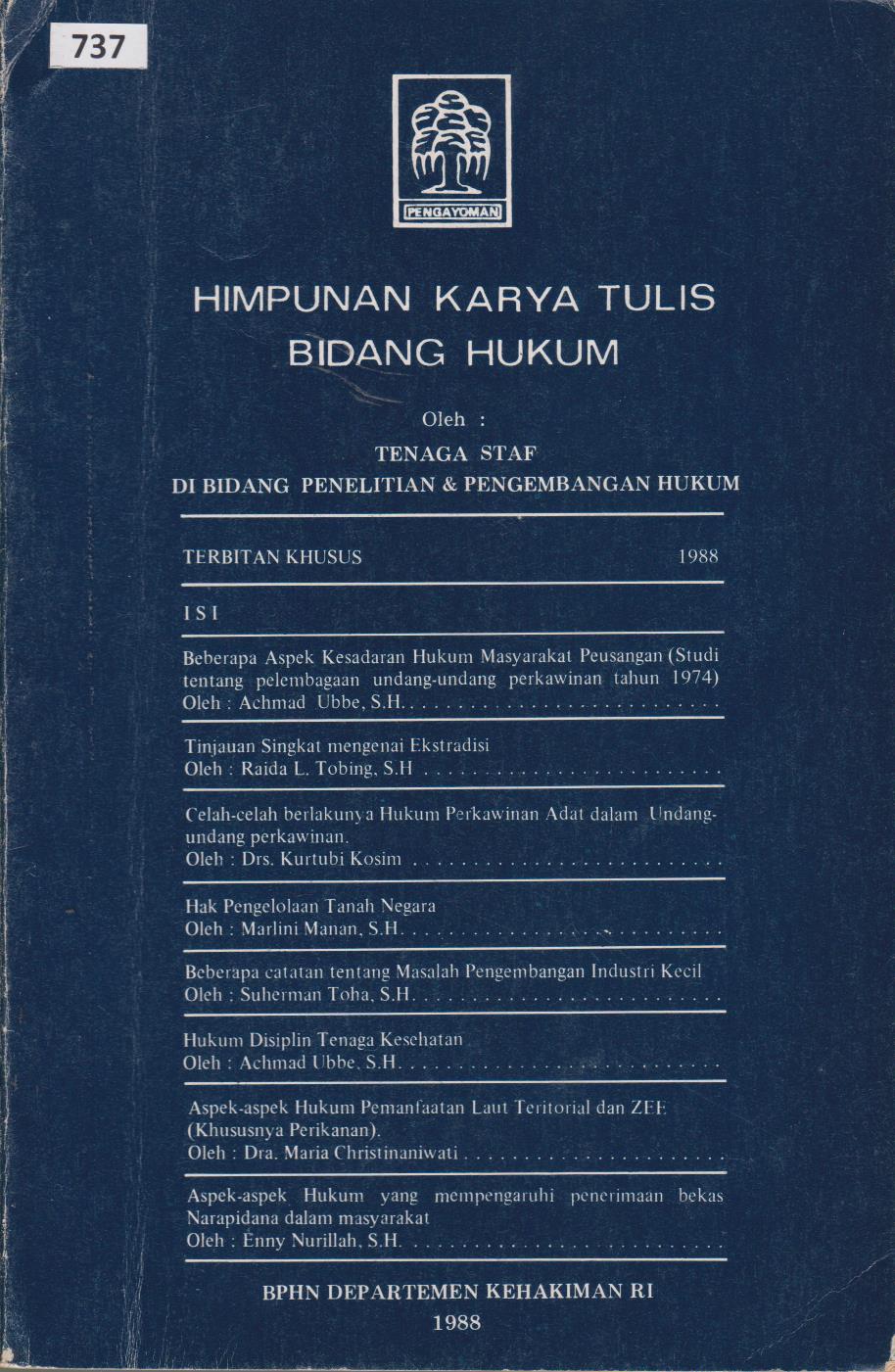 Himpunan Karya Tulis Bidang Hukum Tahun 2006