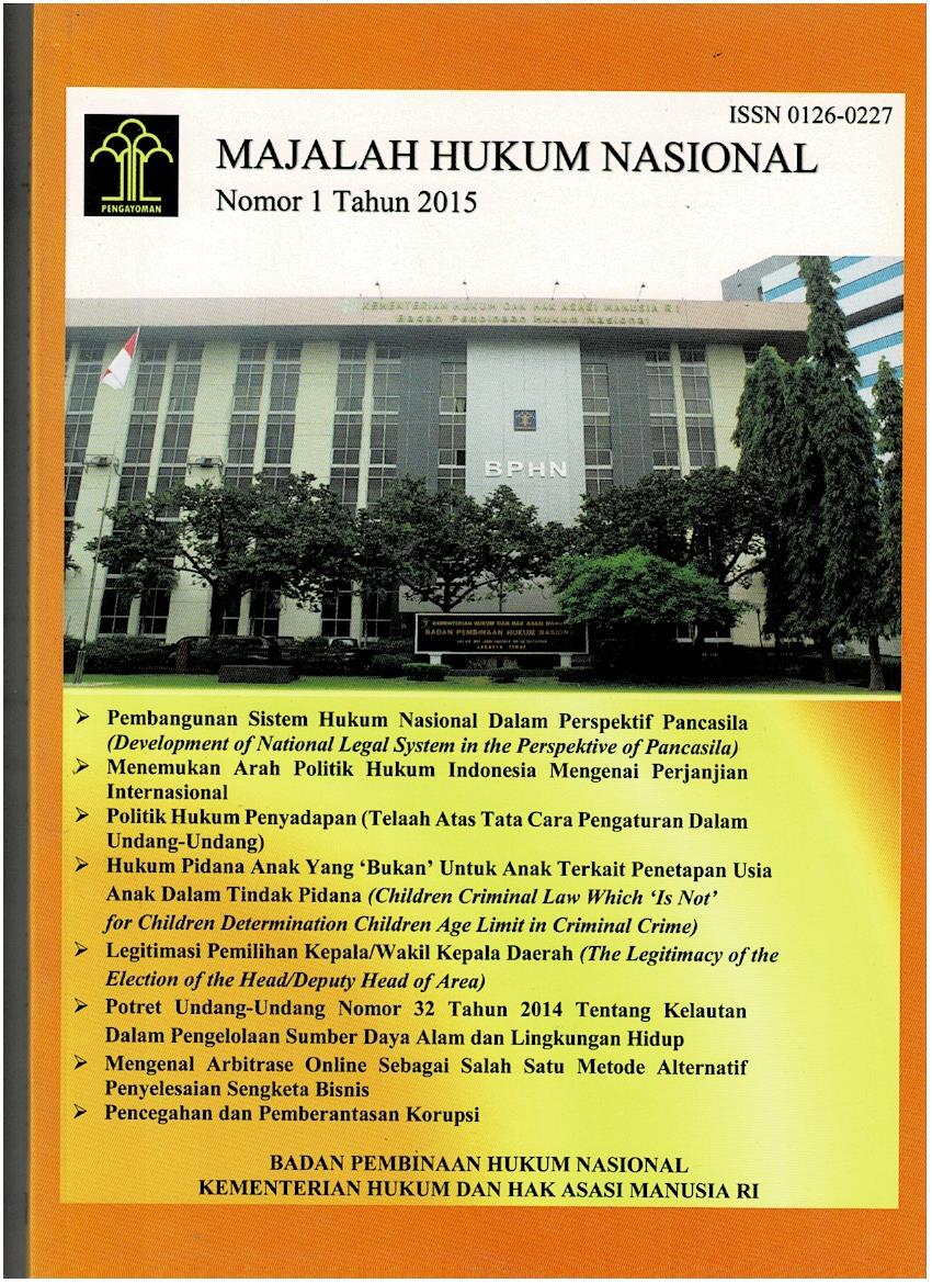 Majalah Hukum Nasional : Nomor 1 Tahun 2015