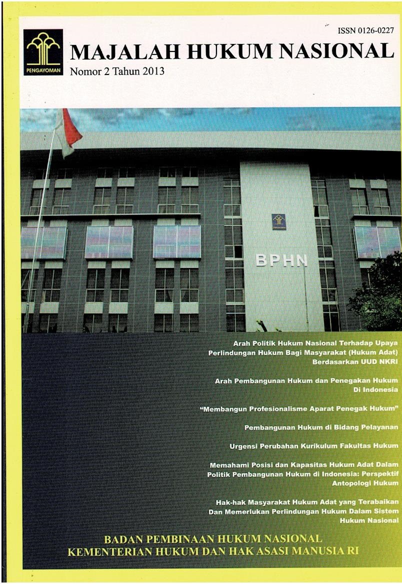 Majalah Hukum Nasional Nomor 2 Tahun 2013