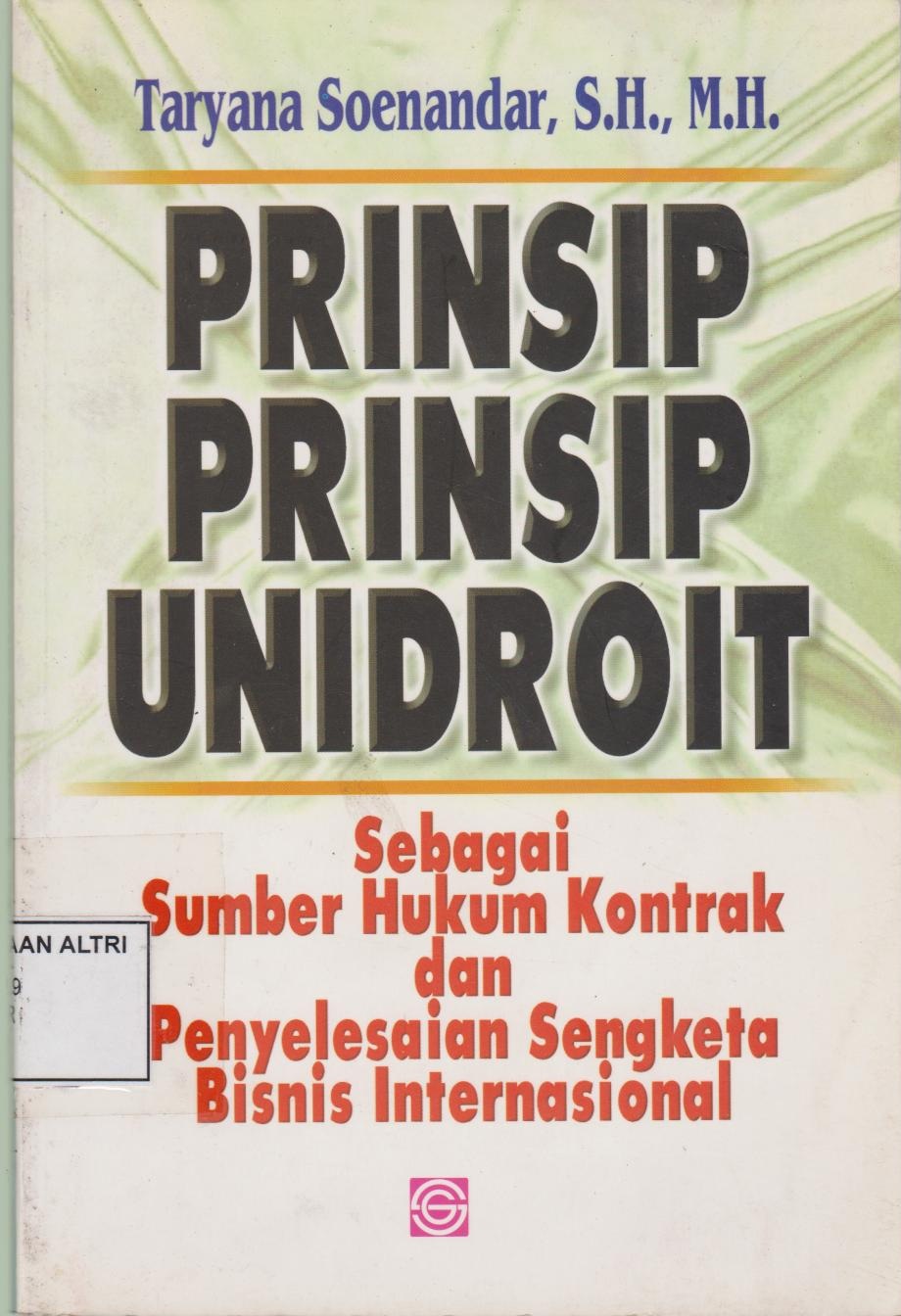 Prinsip - Prinsip Kontrak Komersial Internasinal Unidroit