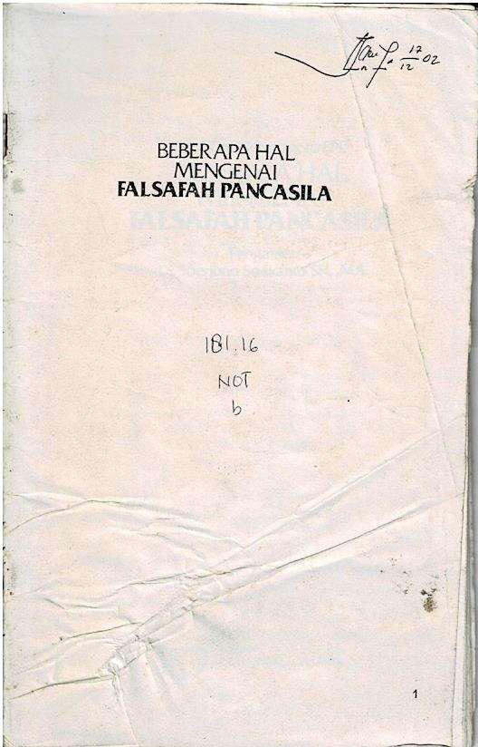 Beberapa Hal Mengenai Falsafah Pancasila