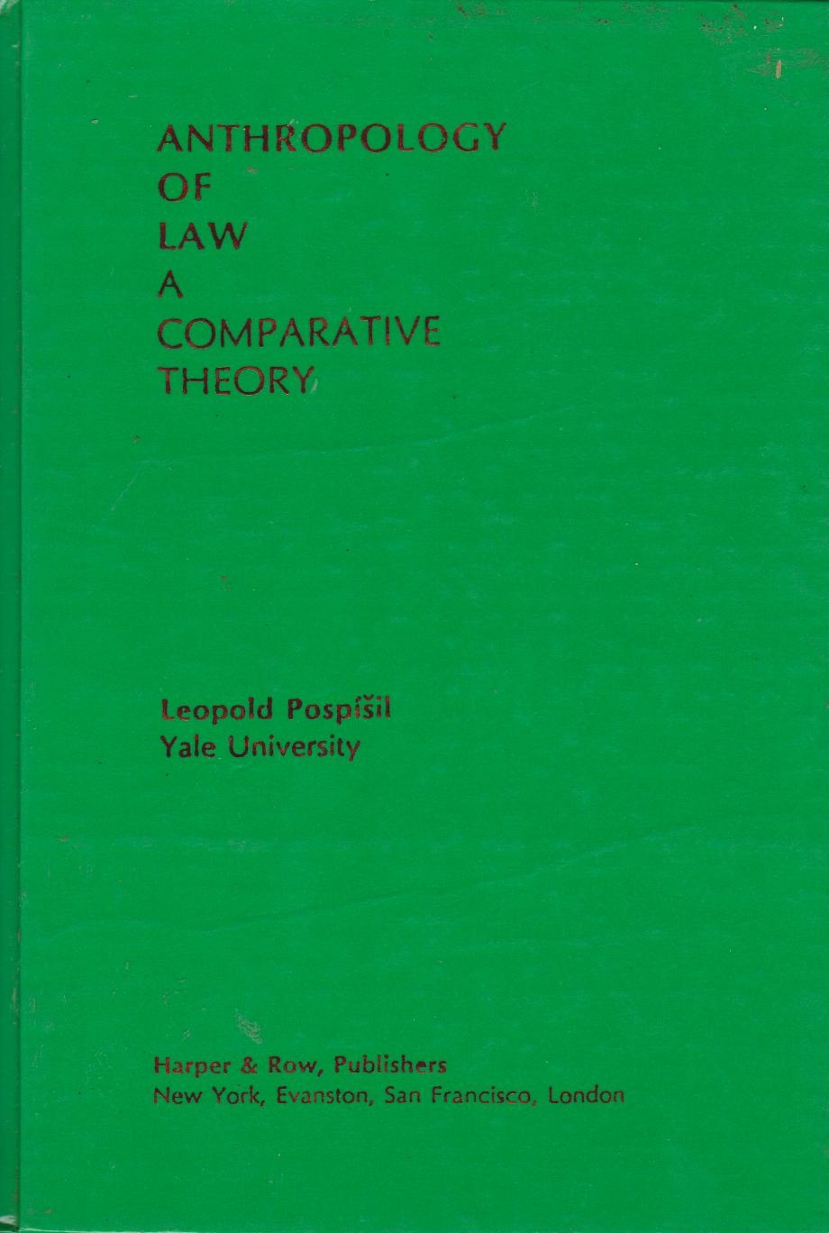 Anthropology Of Law A Comparative Theory