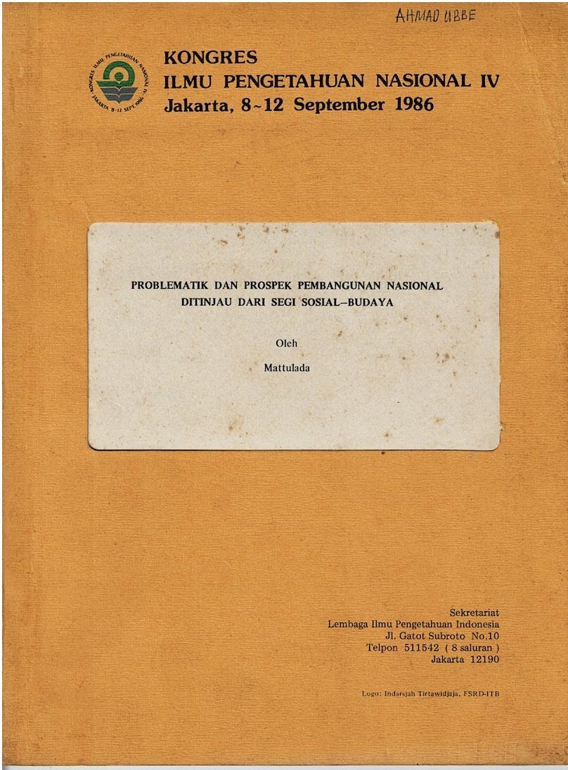 Problematik Dan Prospek Pembangunan Nasional Ditinjau Dari Segi Sosial - Budaya
