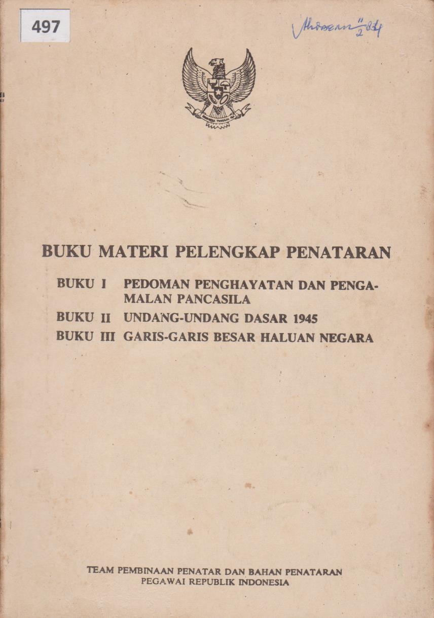 Buku Materi Pelengkap Penataran Pengamalan Pancasila