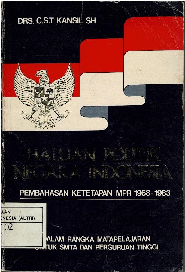 Haluan Politik Negara Indonesia : Pembahasan Ketetapan MPR 1968 - 1983 (Dalam Rangka Mata Pelajaran PMP, IPS, Tata Negara) Untuk : SMTA Dan Perguruan Tinggi