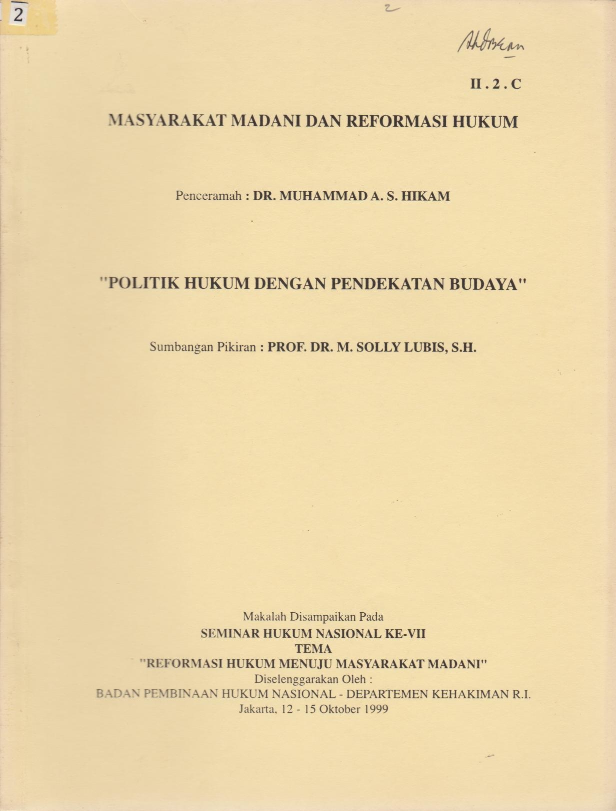 Masyarakat MAdani Dan Reformasi Hukum 