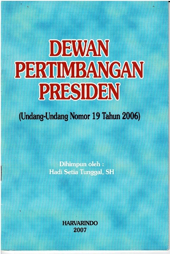 Dewan Pertimbangan Presiden (Undang - Undang Nomor 19 Tahun 2006)