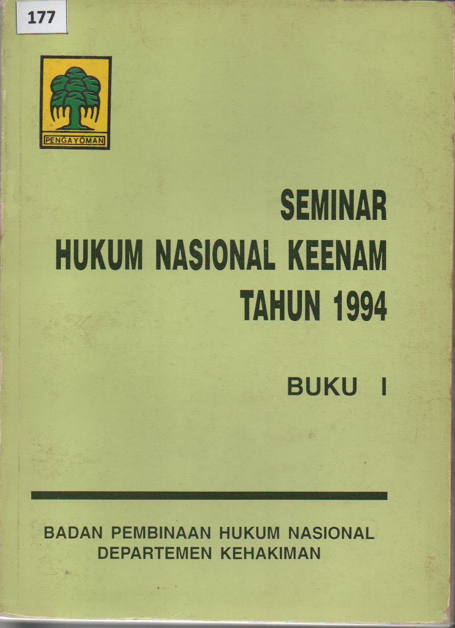 Seminar Hukum Nasional Keempat Tahun 1979 Buku I