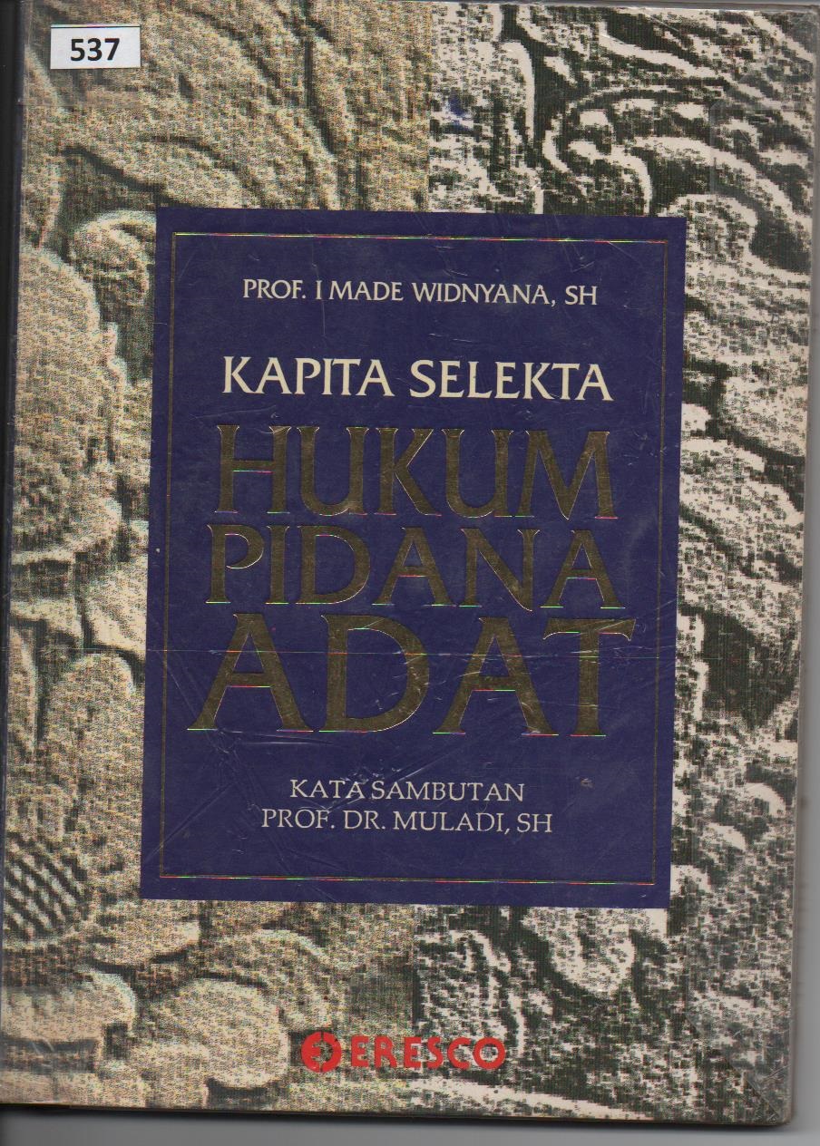 Kapita Selekta Hukum Adat Pidana