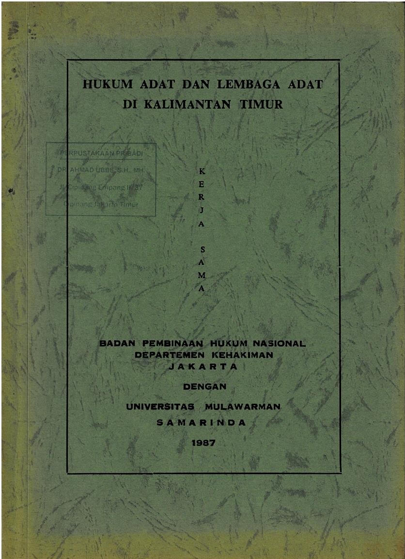 Hukum Adat Dan Lembaga Adat Di Kalimantan Timur