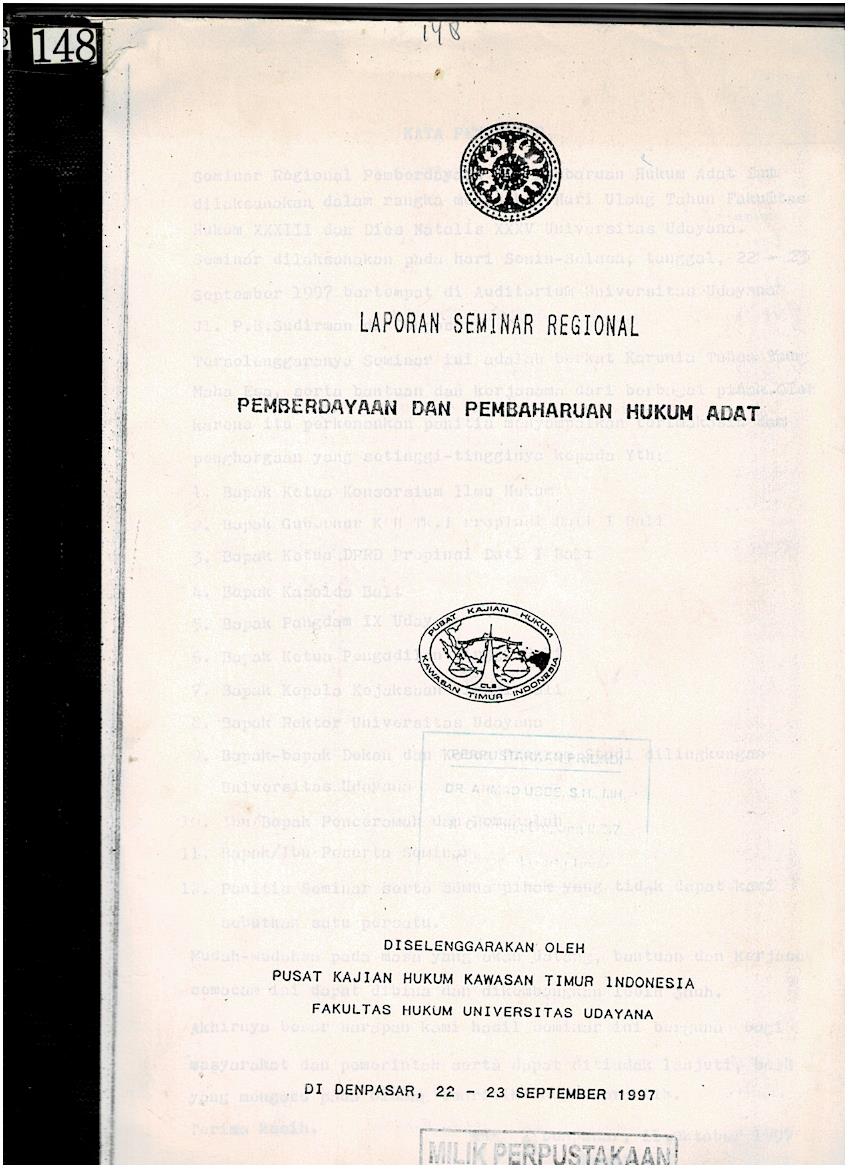 Laporan Penyusunan Monografi Hukum Adat Jawa Tengah