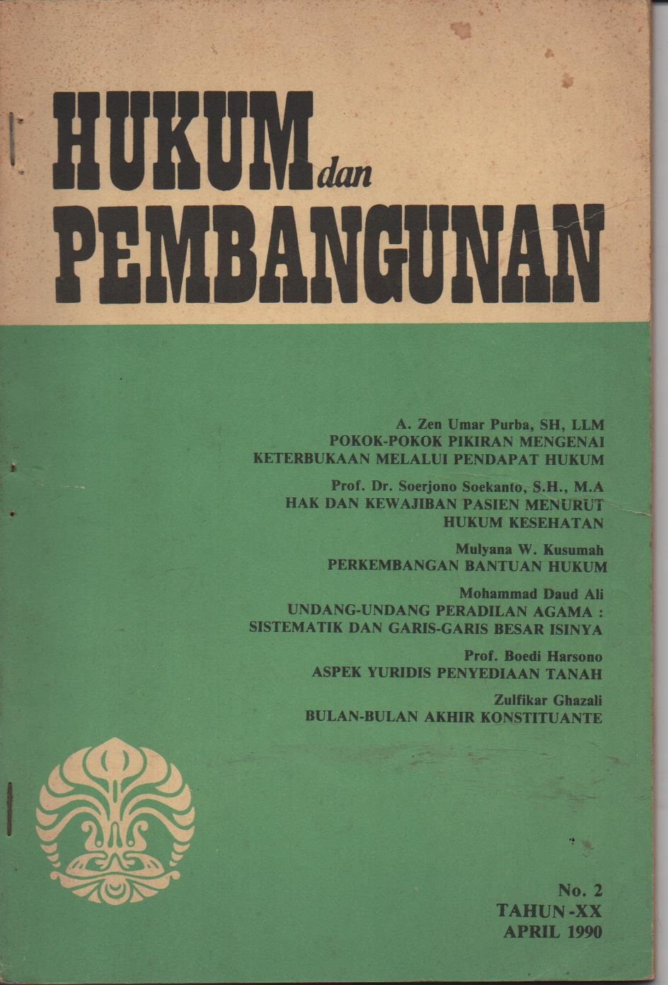 Hukum Dan Pembangunan No.2 Tahun XX April 1990