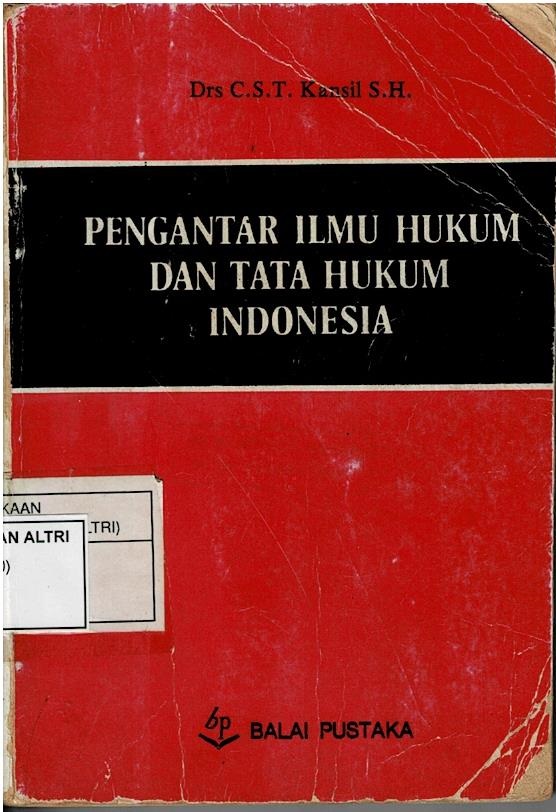 Pengantar Ilmu Hukum Dan Tata Hukum Indonesia