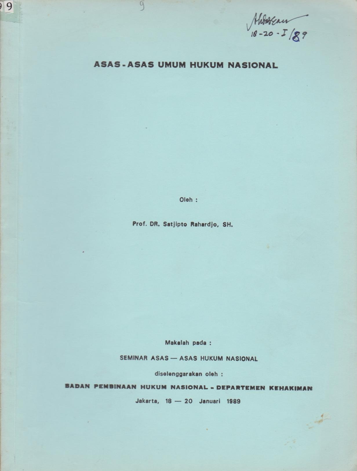 Asas - Asas Umum Hukum Nasional