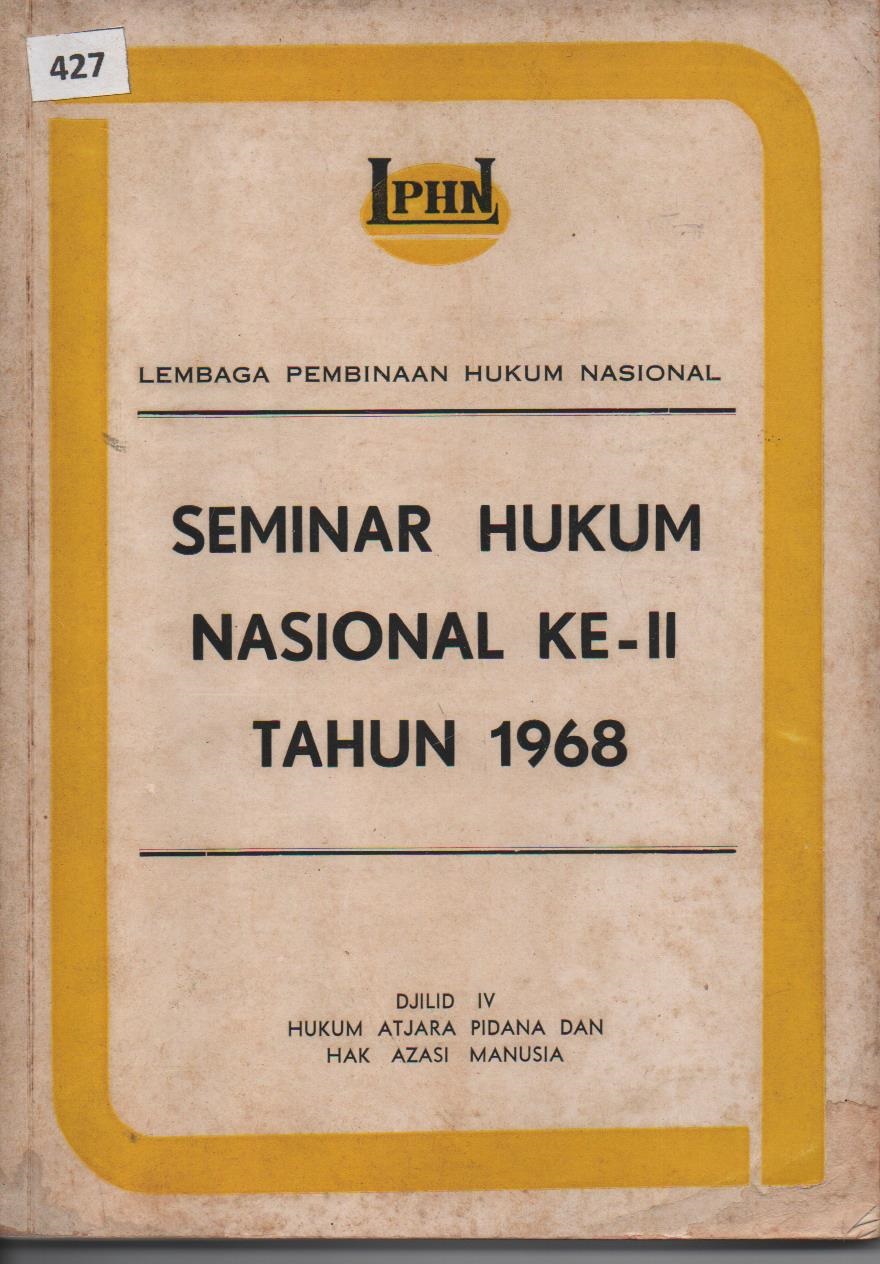 Seminar Hukum Nasional Ke - II Tahun 1968