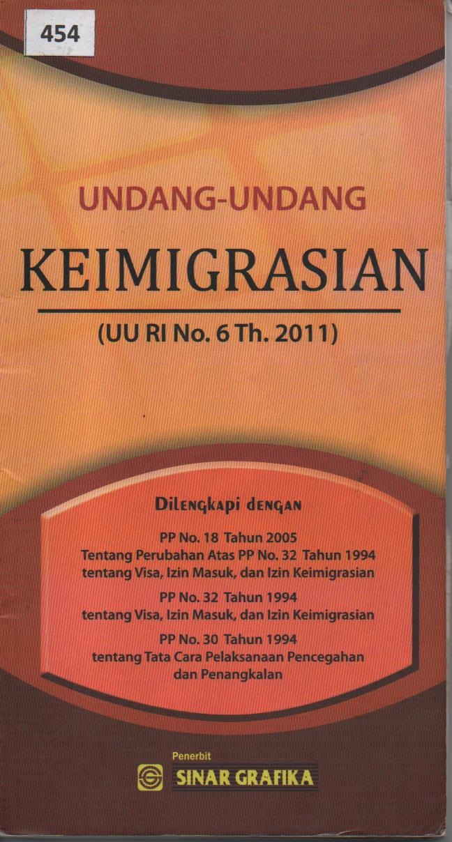Undang - Undang Keimigrasian (UU RI No.6 Th.2011)