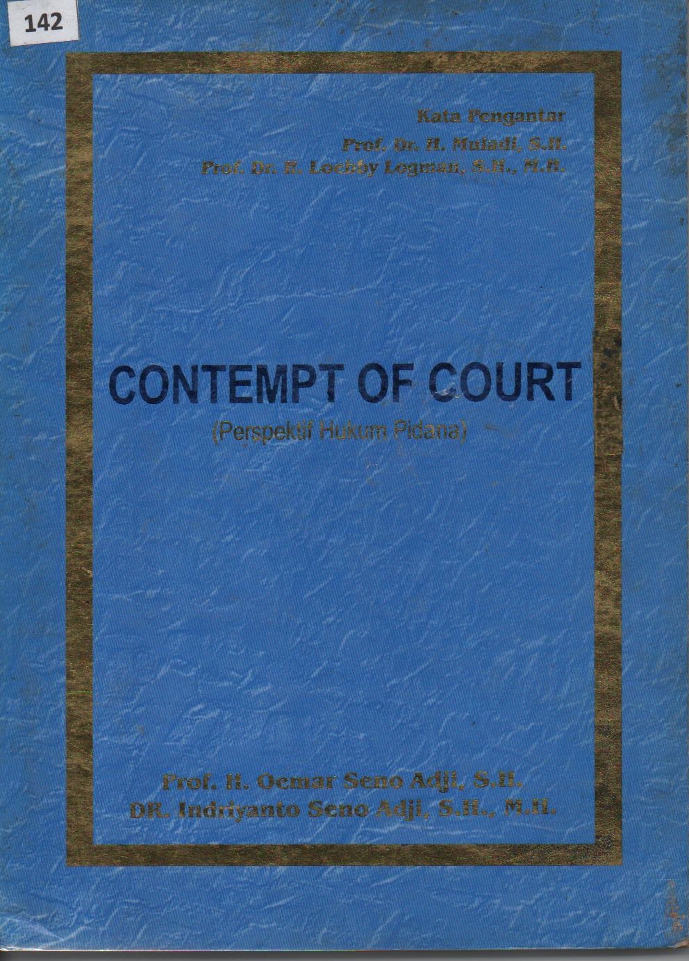 Contempt Of Court (Perspektif Hukum Pidana)