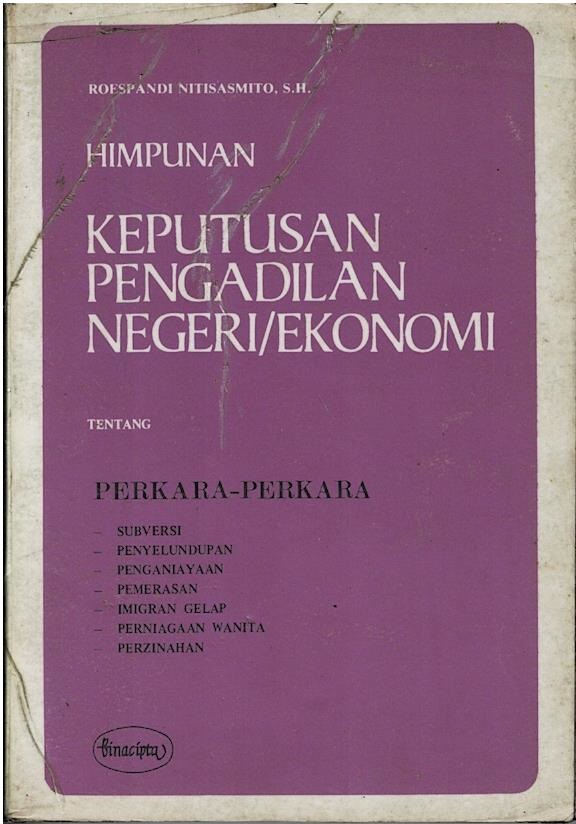 Himpunan Keputusan Pengadilan Negeri/Ekonomi Tentang Perkara - Perkara